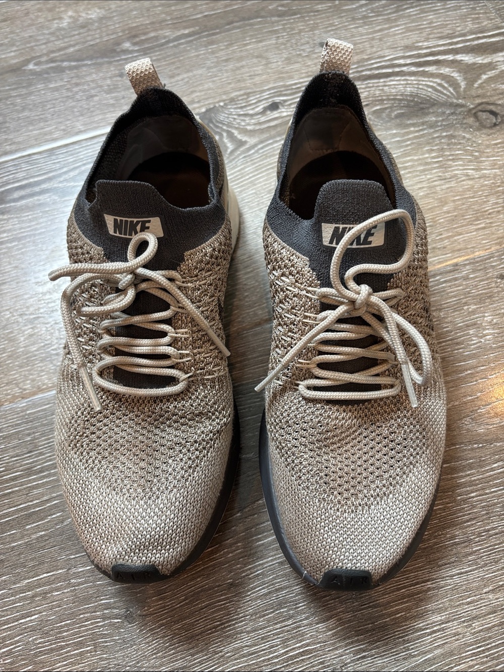Nike Men’s Knit Slip-On Sneakers - Beige and Black